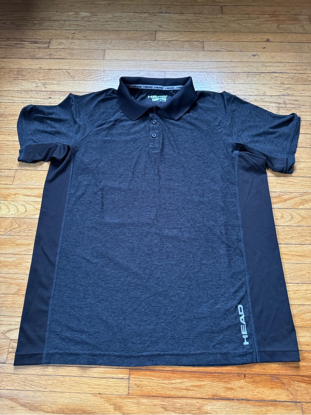 HEAD Men’s Black Athletic Polo Shirt Large Tennis Pickleball